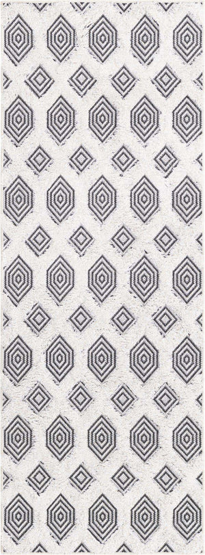 Black 2' 3 x 8' Sabrina Soto Casa Runner Area Rug 100% Cotton Geometric Pattern All Natural Material Eco Friendly Carpet for Sale at Rug Engine