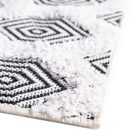 Black 2' 7 x 12' Sabrina Soto Casa Runner Area Rug 100% Cotton Geometric Pattern All Natural Material Eco Friendly Carpet for Sale at Rug Engine