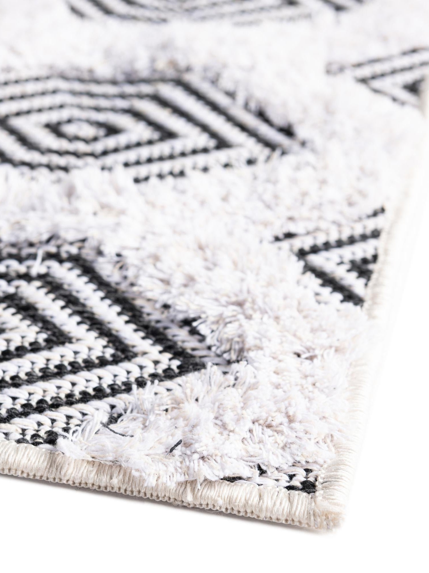 Black 2' 3 x 6' Sabrina Soto Casa Runner Area Rug 100% Cotton Geometric Pattern All Natural Material Eco Friendly Carpet for Sale at Rug Engine