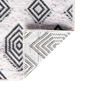 Black 2' 7 x 12' Sabrina Soto Casa Runner Area Rug 100% Cotton Geometric Pattern All Natural Material Eco Friendly Carpet for Sale at Rug Engine