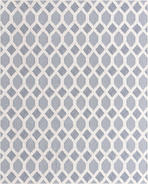 Navy Blue 9' 10 x 12' Sabrina Soto Casa Rectangle Area Rug 100% Cotton Geometric Pattern All Natural Material Eco Friendly Carpet for Sale at Rug Engine