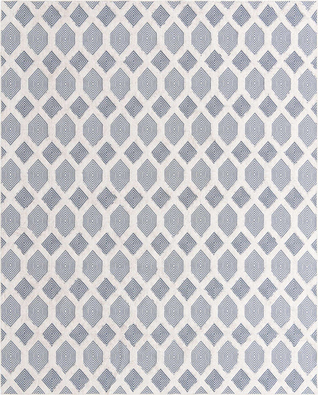Navy Blue 9' 10 x 12' Sabrina Soto Casa Rectangle Area Rug 100% Cotton Geometric Pattern All Natural Material Eco Friendly Carpet for Sale at Rug Engine