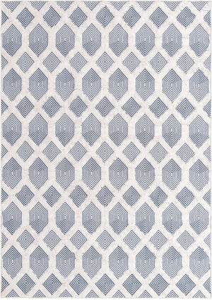 Navy Blue 6' 4 x 9' Sabrina Soto Casa Rectangle Area Rug 100% Cotton Geometric Pattern All Natural Material Eco Friendly Carpet for Sale at Rug Engine