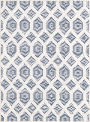 Navy Blue 4' 5 x 6' Sabrina Soto Casa Rectangle Area Rug 100% Cotton Geometric Pattern All Natural Material Eco Friendly Carpet for Sale at Rug Engine
