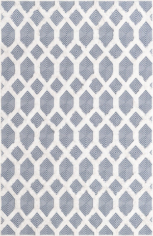 Navy Blue 1' 3 x 1' 4 Sabrina Soto Casa Sample Area Rug 100% Cotton Geometric Pattern All Natural Material Eco Friendly Carpet for Sale at Rug Engine