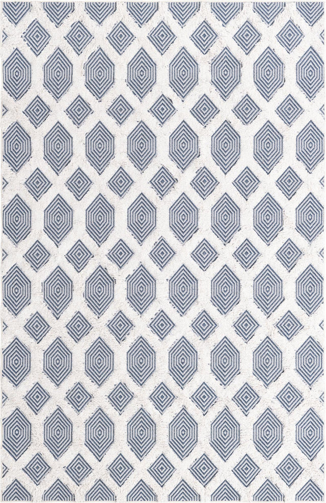 Navy Blue 1' 3 x 1' 4 Sabrina Soto Casa Sample Area Rug 100% Cotton Geometric Pattern All Natural Material Eco Friendly Carpet for Sale at Rug Engine