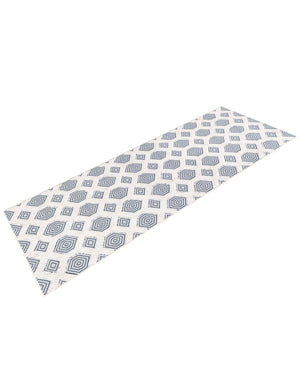 Navy Blue 2' 3 x 8' Sabrina Soto Casa Runner Area Rug 100% Cotton Geometric Pattern All Natural Material Eco Friendly Carpet for Sale at Rug Engine