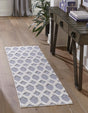 Navy Blue 2' 7 x 12' Sabrina Soto Casa Runner Area Rug 100% Cotton Geometric Pattern All Natural Material Eco Friendly Carpet for Sale at Rug Engine