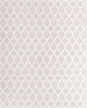 Beige 9' 10 x 12' Sabrina Soto Casa Rectangle Area Rug 100% Cotton Geometric Pattern All Natural Material Eco Friendly Carpet for Sale at Rug Engine