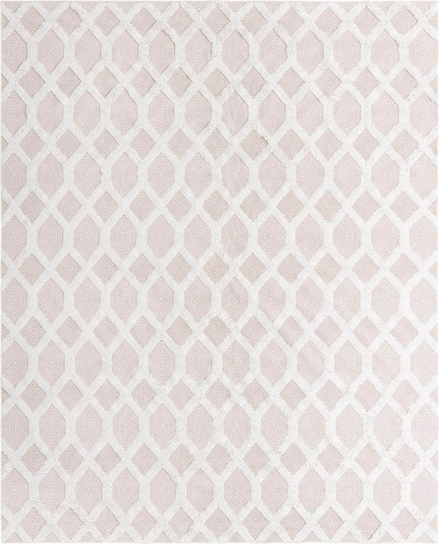 Beige 9' 10 x 12' Sabrina Soto Casa Rectangle Area Rug 100% Cotton Geometric Pattern All Natural Material Eco Friendly Carpet for Sale at Rug Engine