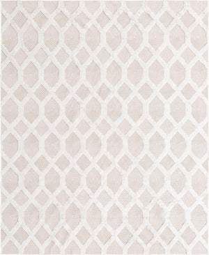 Beige 8' 3 x 10' Sabrina Soto Casa Rectangle Area Rug 100% Cotton Geometric Pattern All Natural Material Eco Friendly Carpet for Sale at Rug Engine