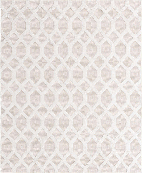 Beige 8' 3 x 10' Sabrina Soto Casa Rectangle Area Rug 100% Cotton Geometric Pattern All Natural Material Eco Friendly Carpet for Sale at Rug Engine