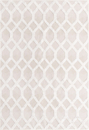 Beige 6' 4 x 9' Sabrina Soto Casa Rectangle Area Rug 100% Cotton Geometric Pattern All Natural Material Eco Friendly Carpet for Sale at Rug Engine