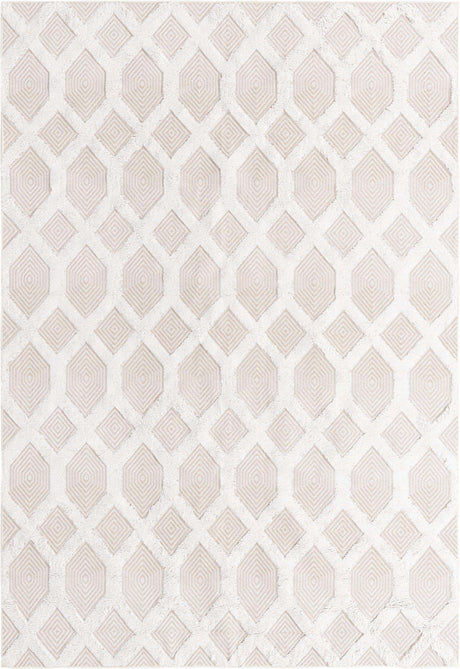 Beige 6' 4 x 9' Sabrina Soto Casa Rectangle Area Rug 100% Cotton Geometric Pattern All Natural Material Eco Friendly Carpet for Sale at Rug Engine