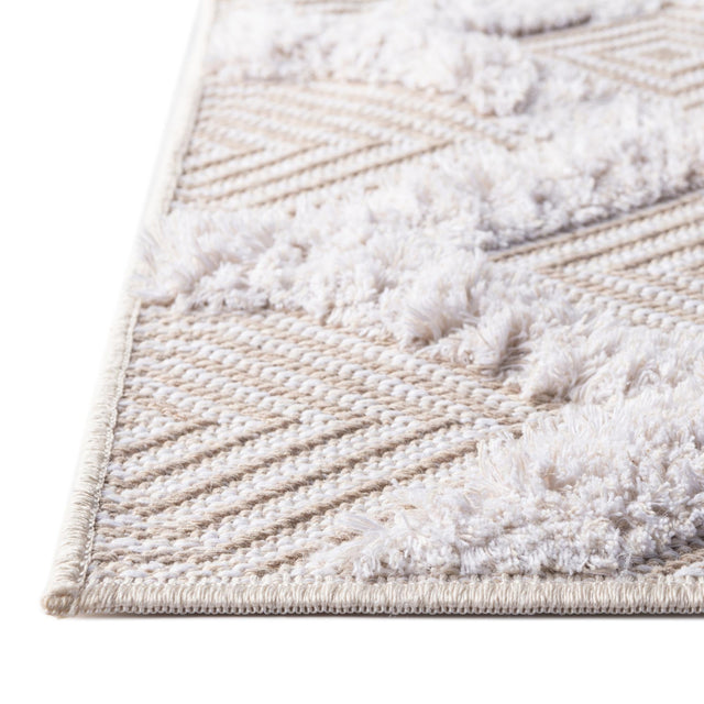 Beige 9' 10 x 12' Sabrina Soto Casa Rectangle Area Rug 100% Cotton Geometric Pattern All Natural Material Eco Friendly Carpet for Sale at Rug Engine