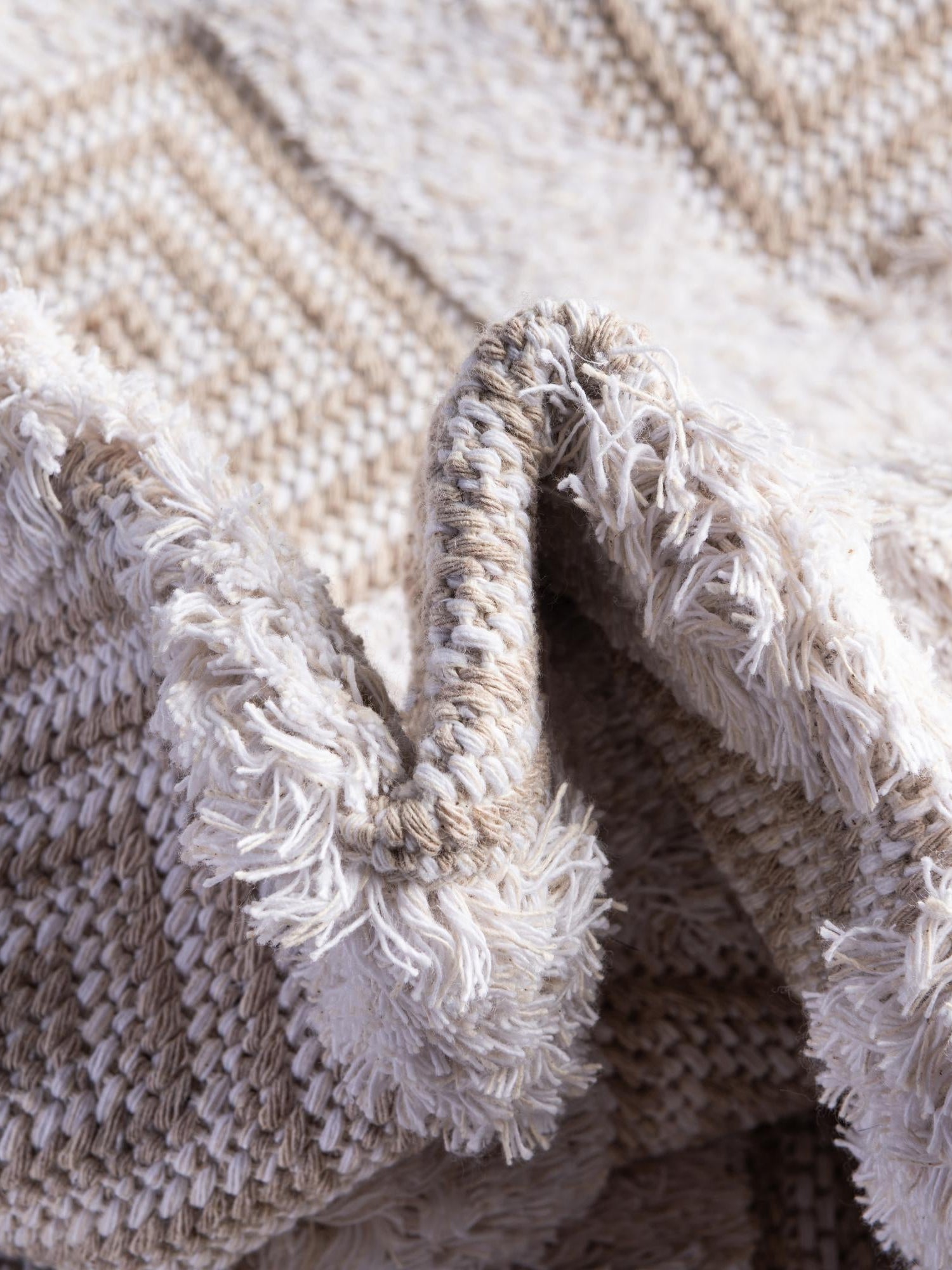 Beige 9' 10 x 12' Sabrina Soto Casa Rectangle Area Rug 100% Cotton Geometric Pattern All Natural Material Eco Friendly Carpet for Sale at Rug Engine