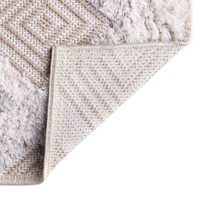 Beige 9' 10 x 12' Sabrina Soto Casa Rectangle Area Rug 100% Cotton Geometric Pattern All Natural Material Eco Friendly Carpet for Sale at Rug Engine