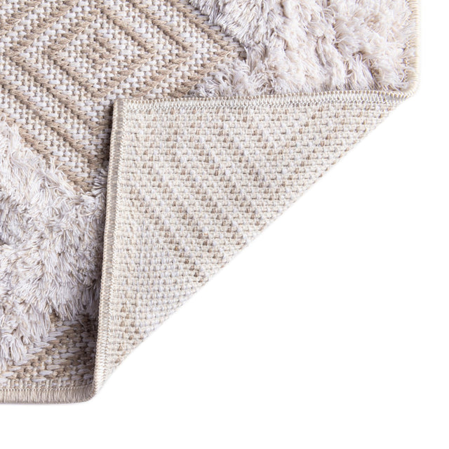 Beige 9' 10 x 12' Sabrina Soto Casa Rectangle Area Rug 100% Cotton Geometric Pattern All Natural Material Eco Friendly Carpet for Sale at Rug Engine