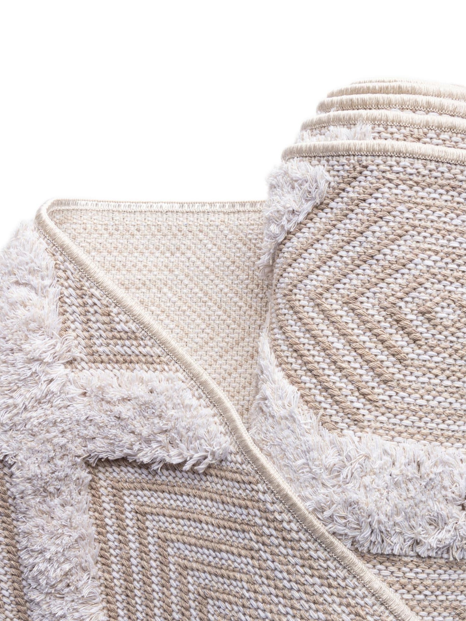 Beige 9' 10 x 12' Sabrina Soto Casa Rectangle Area Rug 100% Cotton Geometric Pattern All Natural Material Eco Friendly Carpet for Sale at Rug Engine