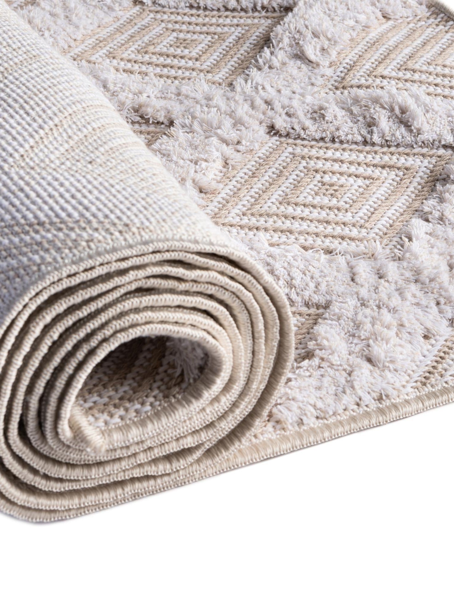 Beige 9' 10 x 12' Sabrina Soto Casa Rectangle Area Rug 100% Cotton Geometric Pattern All Natural Material Eco Friendly Carpet for Sale at Rug Engine