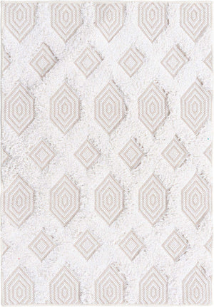 Beige 2' 3 x 3' Sabrina Soto Casa Rectangle Area Rug 100% Cotton Geometric Pattern All Natural Material Eco Friendly Carpet for Sale at Rug Engine