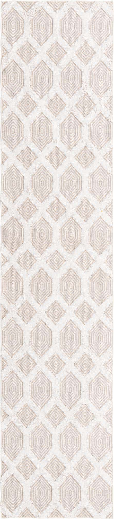 Beige 2' 7 x 12' Sabrina Soto Casa Runner Area Rug 100% Cotton Geometric Pattern All Natural Material Eco Friendly Carpet for Sale at Rug Engine