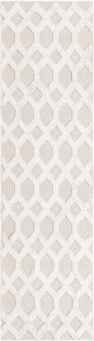 Beige 2' 3 x 8' Sabrina Soto Casa Runner Area Rug 100% Cotton Geometric Pattern All Natural Material Eco Friendly Carpet for Sale at Rug Engine