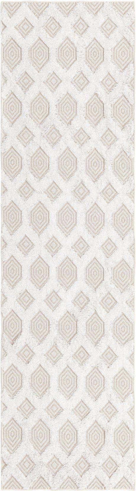 Beige 2' 3 x 8' Sabrina Soto Casa Runner Area Rug 100% Cotton Geometric Pattern All Natural Material Eco Friendly Carpet for Sale at Rug Engine
