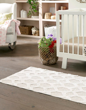 Beige 2' 3 x 8' Sabrina Soto Casa Runner Area Rug 100% Cotton Geometric Pattern All Natural Material Eco Friendly Carpet for Sale at Rug Engine