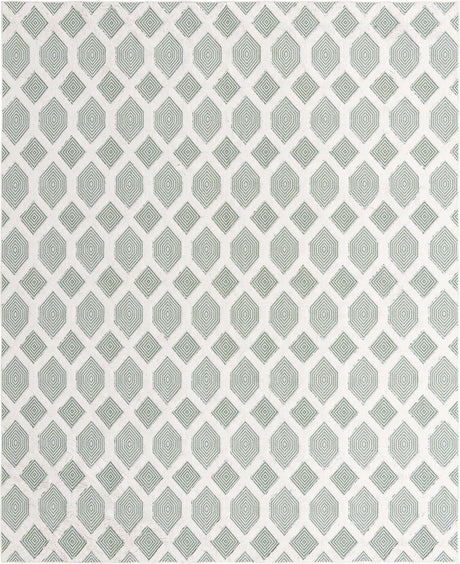 Green 9' 10 x 12' Sabrina Soto Casa Rectangle Area Rug 100% Cotton Geometric Pattern All Natural Material Eco Friendly Carpet for Sale at Rug Engine