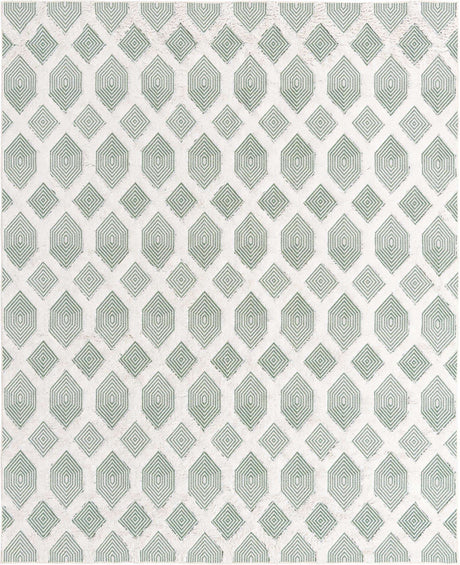 Green 8' 3 x 10' Sabrina Soto Casa Rectangle Area Rug 100% Cotton Geometric Pattern All Natural Material Eco Friendly Carpet for Sale at Rug Engine