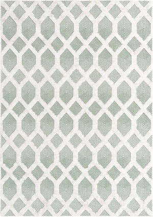 Green 6' 4 x 9' Sabrina Soto Casa Rectangle Area Rug 100% Cotton Geometric Pattern All Natural Material Eco Friendly Carpet for Sale at Rug Engine