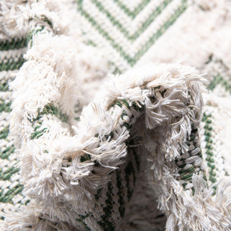 Green 2' 3 x 3' Sabrina Soto Casa Rectangle Area Rug 100% Cotton Geometric Pattern All Natural Material Eco Friendly Carpet for Sale at Rug Engine