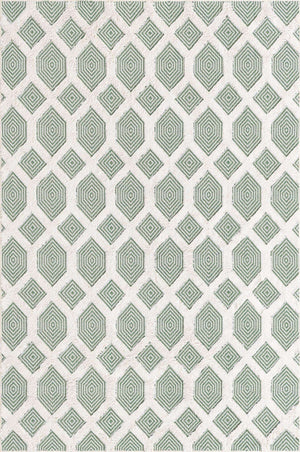 Green 5' 3 x 8' Sabrina Soto Casa Rectangle Area Rug 100% Cotton Geometric Pattern All Natural Material Eco Friendly Carpet for Sale at Rug Engine