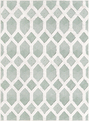 Green 4' 5 x 6' Sabrina Soto Casa Rectangle Area Rug 100% Cotton Geometric Pattern All Natural Material Eco Friendly Carpet for Sale at Rug Engine