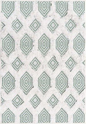 Green 2' 3 x 3' Sabrina Soto Casa Rectangle Area Rug 100% Cotton Geometric Pattern All Natural Material Eco Friendly Carpet for Sale at Rug Engine