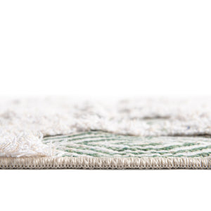 Green 2' 7 x 12' Sabrina Soto Casa Runner Area Rug 100% Cotton Geometric Pattern All Natural Material Eco Friendly Carpet for Sale at Rug Engine