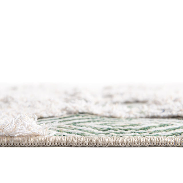 Green 2' 7 x 12' Sabrina Soto Casa Runner Area Rug 100% Cotton Geometric Pattern All Natural Material Eco Friendly Carpet for Sale at Rug Engine