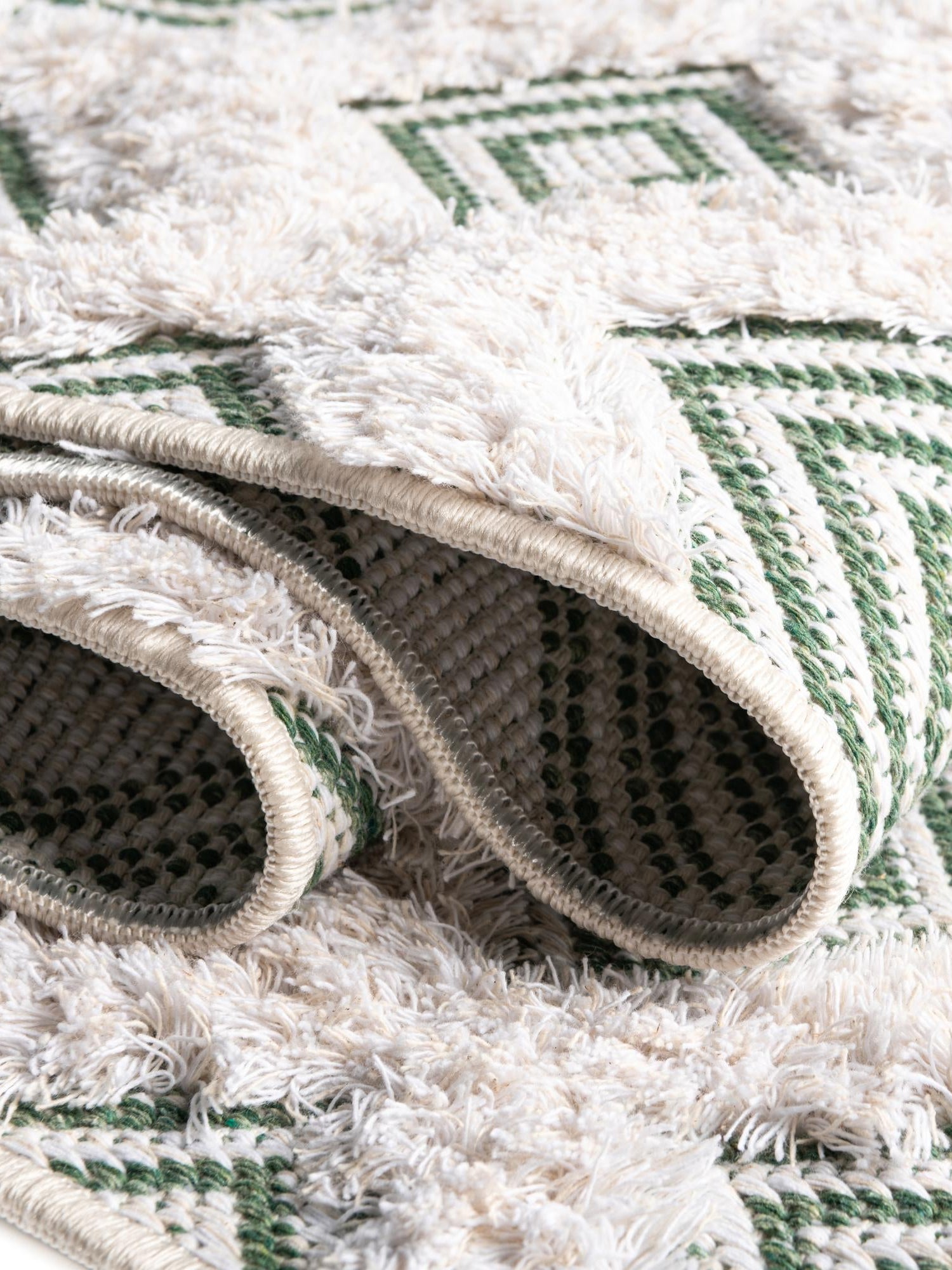 Green 2' 7 x 12' Sabrina Soto Casa Runner Area Rug 100% Cotton Geometric Pattern All Natural Material Eco Friendly Carpet for Sale at Rug Engine