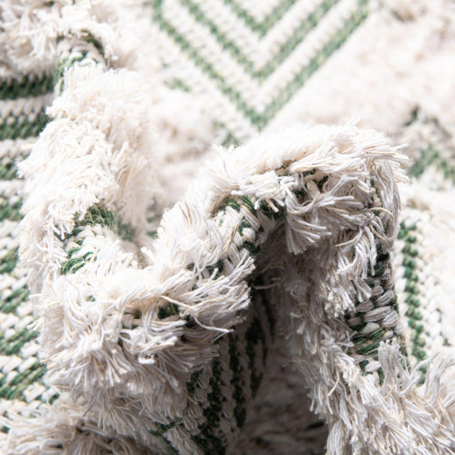 Green 2' 7 x 12' Sabrina Soto Casa Runner Area Rug 100% Cotton Geometric Pattern All Natural Material Eco Friendly Carpet for Sale at Rug Engine
