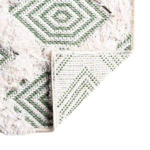 Green 2' 7 x 12' Sabrina Soto Casa Runner Area Rug 100% Cotton Geometric Pattern All Natural Material Eco Friendly Carpet for Sale at Rug Engine