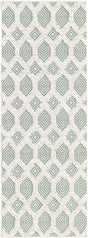 Green 2' 3 x 6' Sabrina Soto Casa Runner Area Rug 100% Cotton Geometric Pattern All Natural Material Eco Friendly Carpet for Sale at Rug Engine