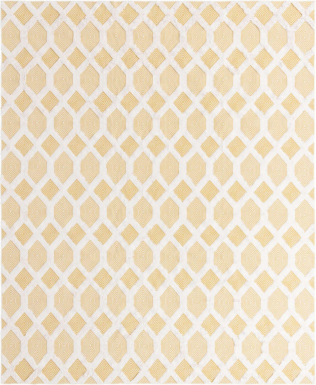 Yellow 9' 10 x 12' Sabrina Soto Casa Rectangle Area Rug 100% Cotton Geometric Pattern All Natural Material Eco Friendly Carpet for Sale at Rug Engine