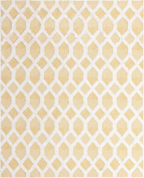 Yellow 8' 3 x 10' Sabrina Soto Casa Rectangle Area Rug 100% Cotton Geometric Pattern All Natural Material Eco Friendly Carpet for Sale at Rug Engine