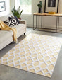 Yellow 9' 10 x 12' Sabrina Soto Casa Rectangle Area Rug 100% Cotton Geometric Pattern All Natural Material Eco Friendly Carpet for Sale at Rug Engine
