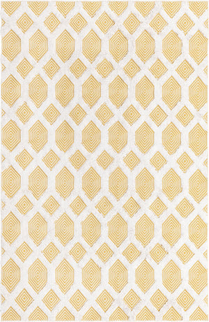 Yellow 1' 3 x 1' 4 Sabrina Soto Casa Sample Area Rug 100% Cotton Geometric Pattern All Natural Material Eco Friendly Carpet for Sale at Rug Engine