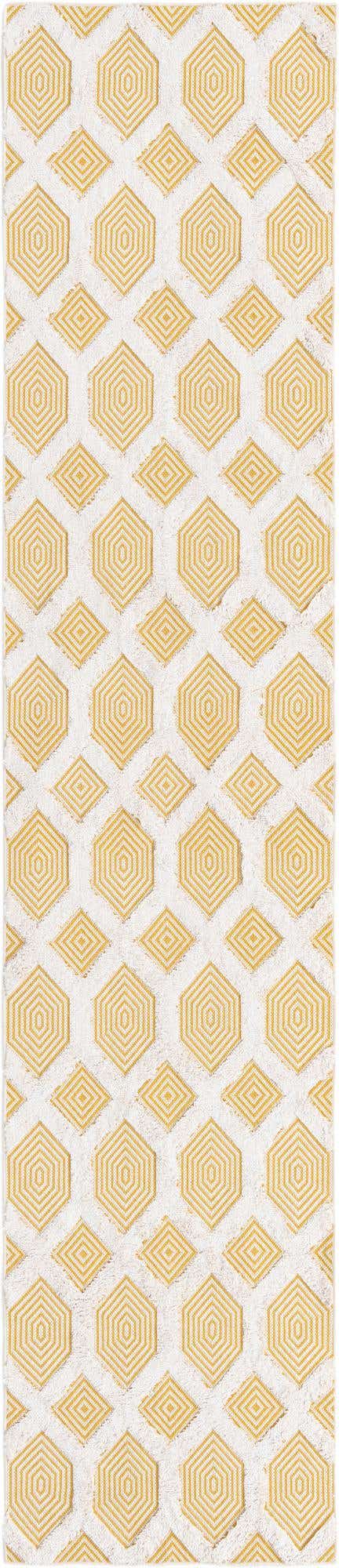 Yellow 2' 7 x 12' Sabrina Soto Casa Runner Area Rug 100% Cotton Geometric Pattern All Natural Material Eco Friendly Carpet for Sale at Rug Engine