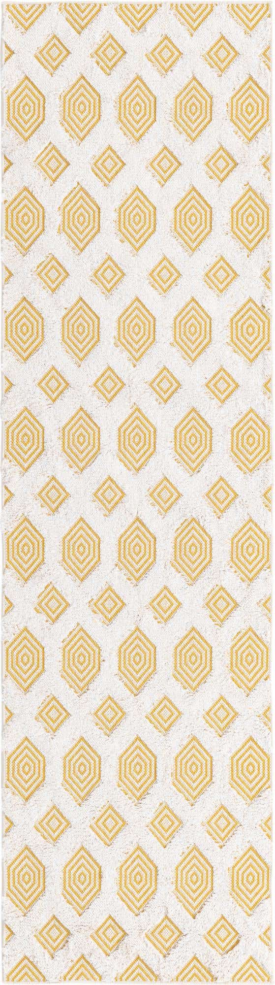 Yellow 2' 3 x 8' Sabrina Soto Casa Runner Area Rug 100% Cotton Geometric Pattern All Natural Material Eco Friendly Carpet for Sale at Rug Engine