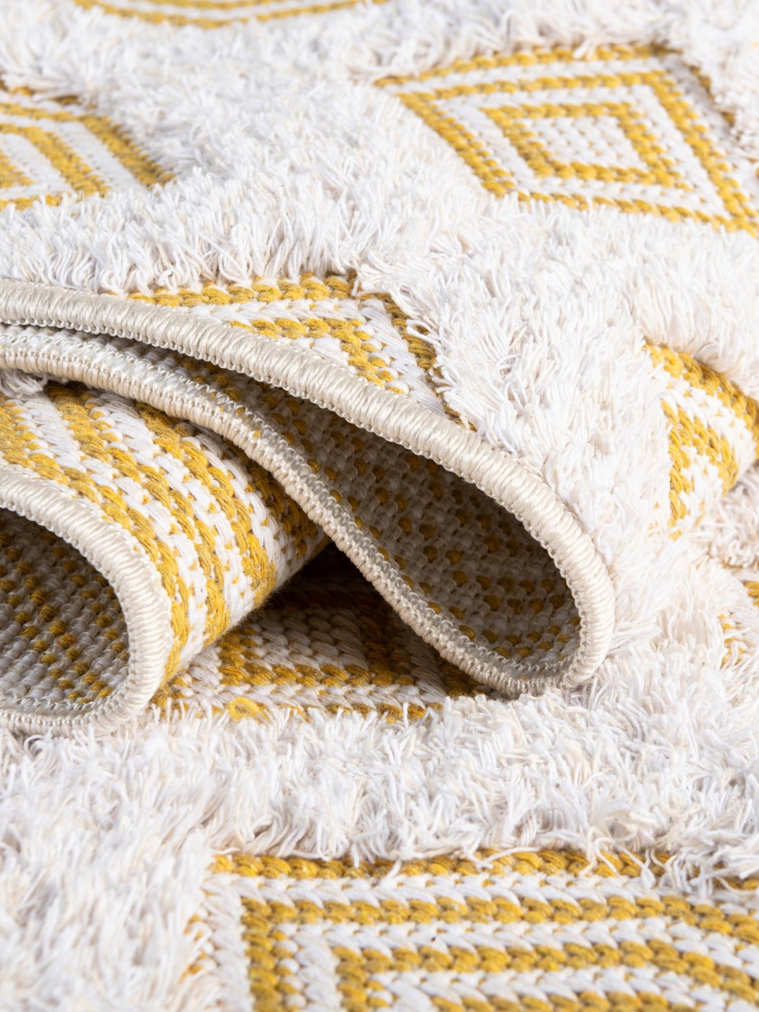 Yellow 2' 7 x 12' Sabrina Soto Casa Runner Area Rug 100% Cotton Geometric Pattern All Natural Material Eco Friendly Carpet for Sale at Rug Engine