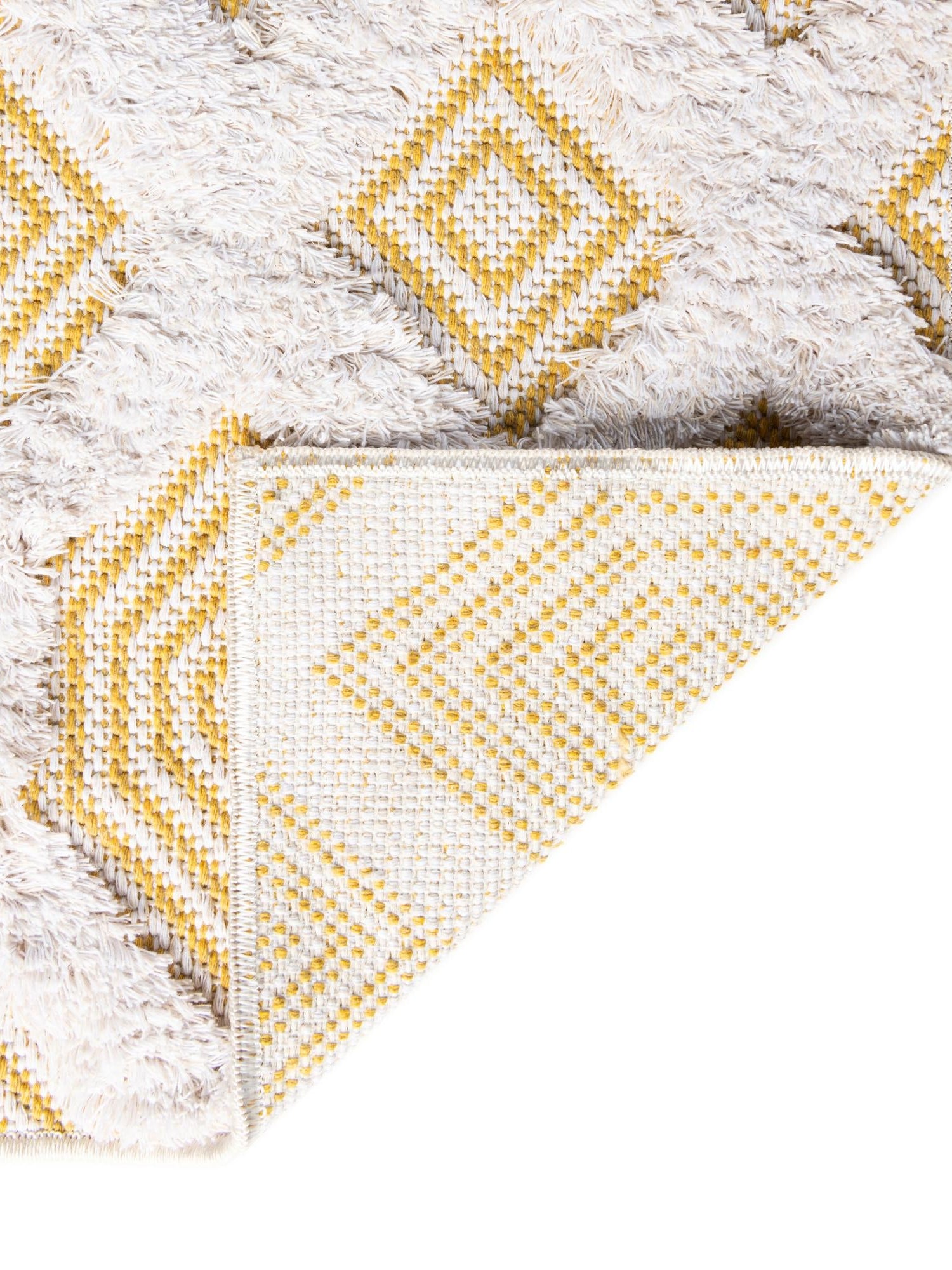 Yellow 2' 7 x 12' Sabrina Soto Casa Runner Area Rug 100% Cotton Geometric Pattern All Natural Material Eco Friendly Carpet for Sale at Rug Engine